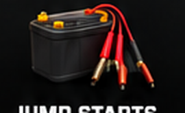 Vehicle battery and jumper cables
